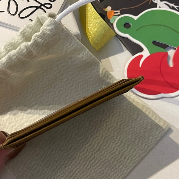 LOEWE x Suna Fujita Lemur Brown Calfskin Leather Card Holder wallet w/ Box - Picture 10 of 16